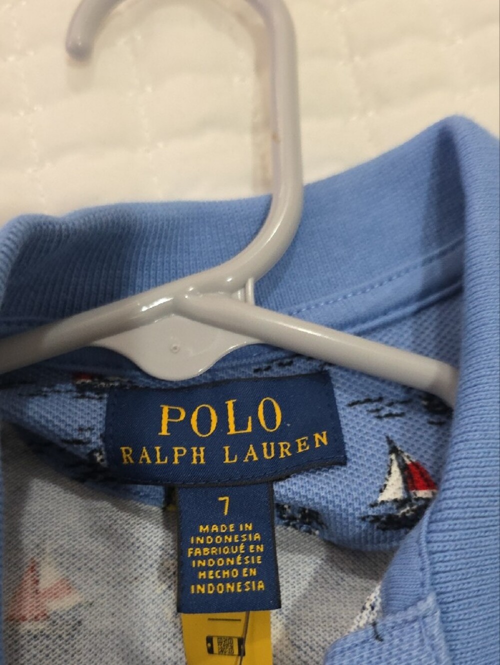 Polo by Ralph Lauren Light Blue Polo with Sailboat Print - Picture 3 of 4
